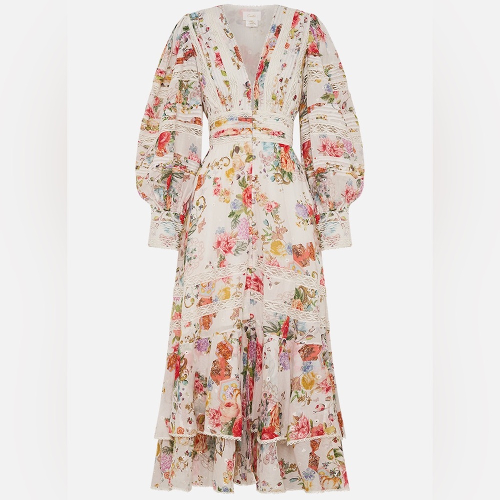 Camilla Floral Long Sleeve Dress - Multicolor